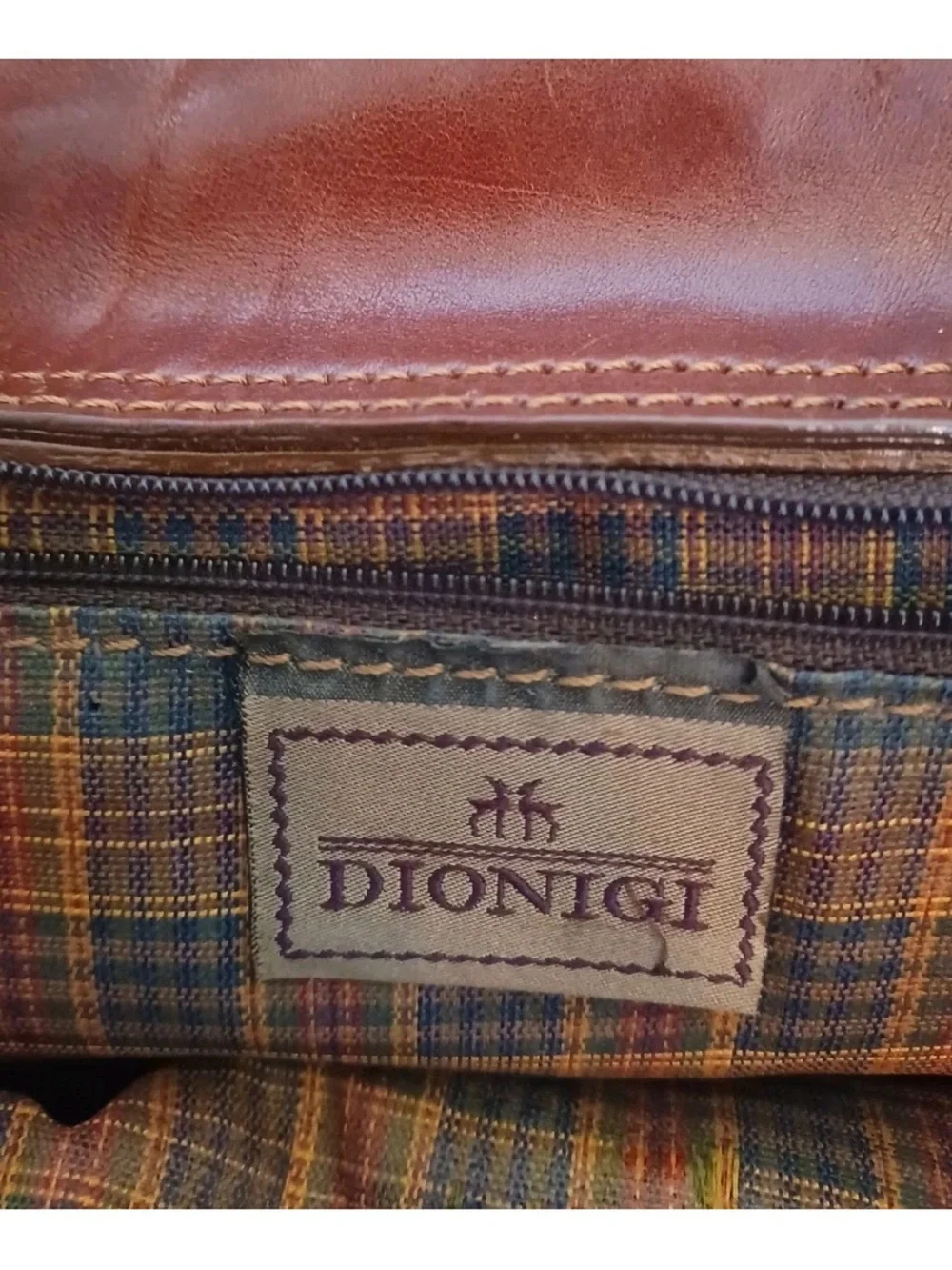 Dionigi Italy Luxury Calfskin Leather Shoulder Bag Locking Flap Red Brown